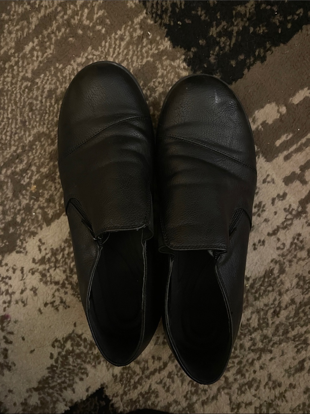 Men's Black Slip-On Leather Work Shoes